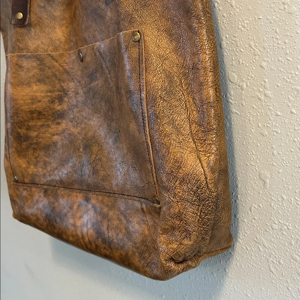 Jill's Homestead The Tote Brown Vegetable Tanned Leather